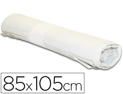 Bolsas de basura industriales de 85 × 105 cm, galga 110, rollo de 10 unidades – Blanco