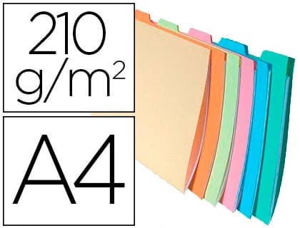 Subcarpeta cartulina reciclada exacompta din a4 10 colores 170 gr