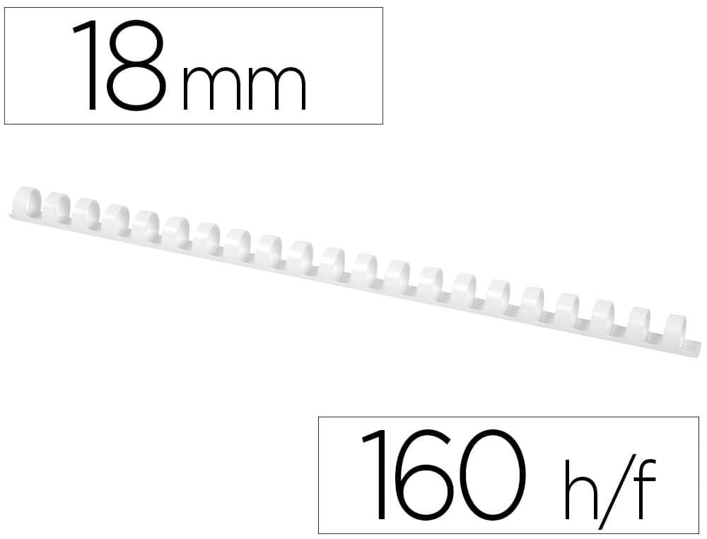 Canutillo q-connect redondo 18 mm plastico capacidad 160 hojas caja de 50 unidades