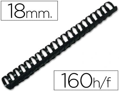 Q-connect Canutillo q-connect redondo 18 mm plastico capacidad 160 hojas caja de 50 unidades