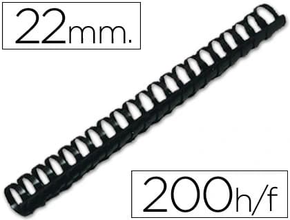 Q-connect Canutillo q-connect redondo 22 mm plastico capacidad 200 hojas caja de 50 unidades