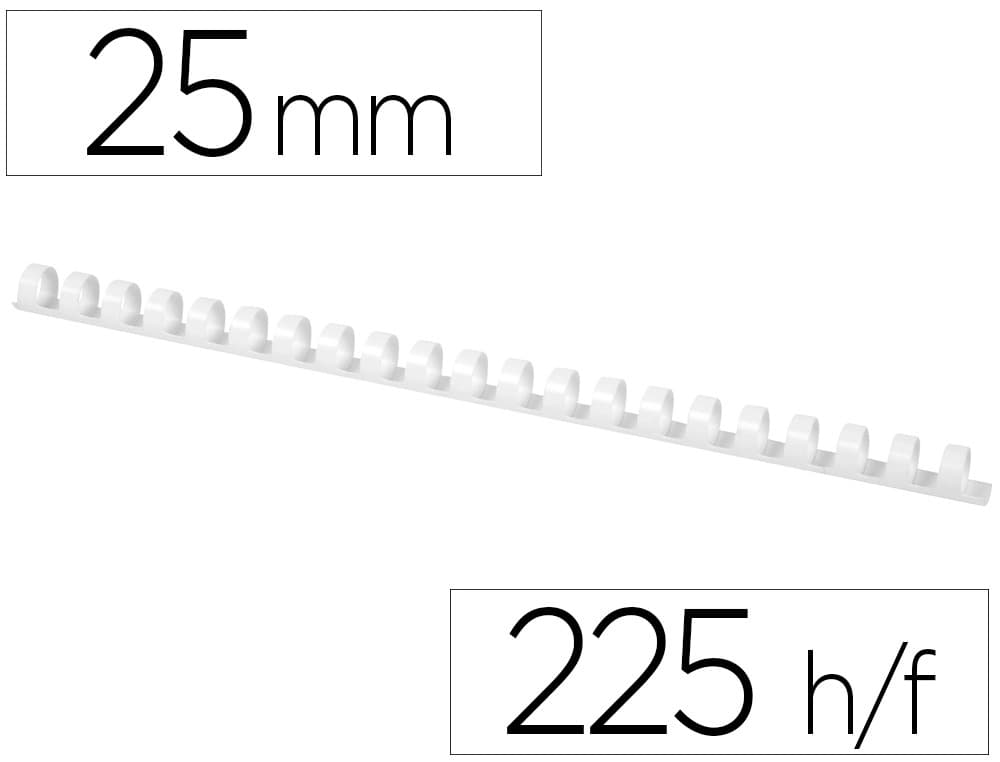 Canutillo q-connect redondo 25 mm plastico capacidad 225 hojas caja de 50 unidades