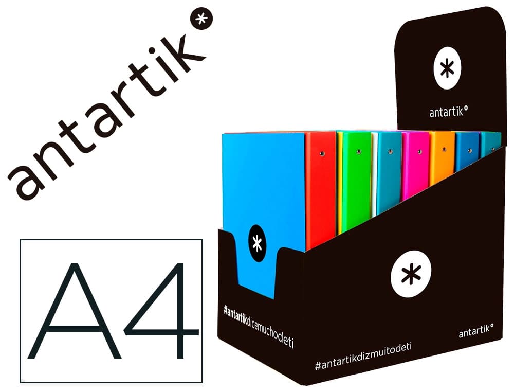 Antartik Carpeta antartik a4 forrada 4 anillas 25 mm redondas colores
