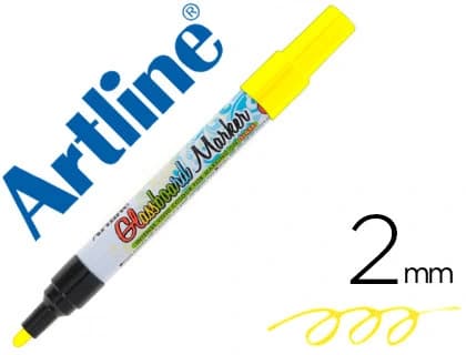 Artline Rotulador artline glass marker especial cristal borrable en seco o humedo · Amarillo flúor