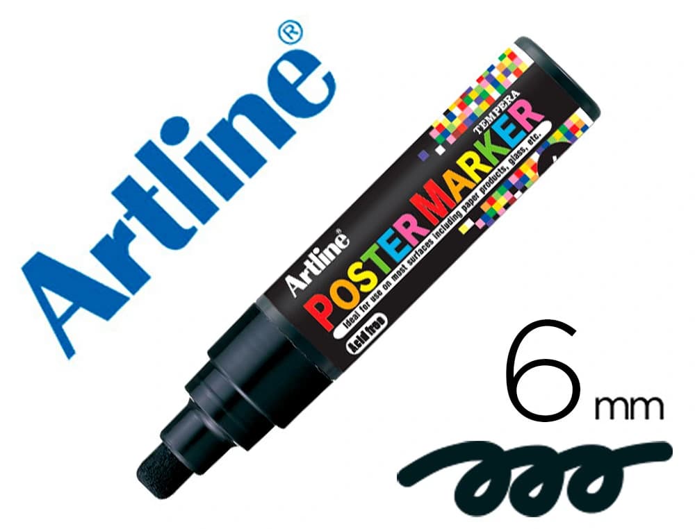 Artline Rotulador artline poster marker epp-6-neg punta redonda 6 mm color negro