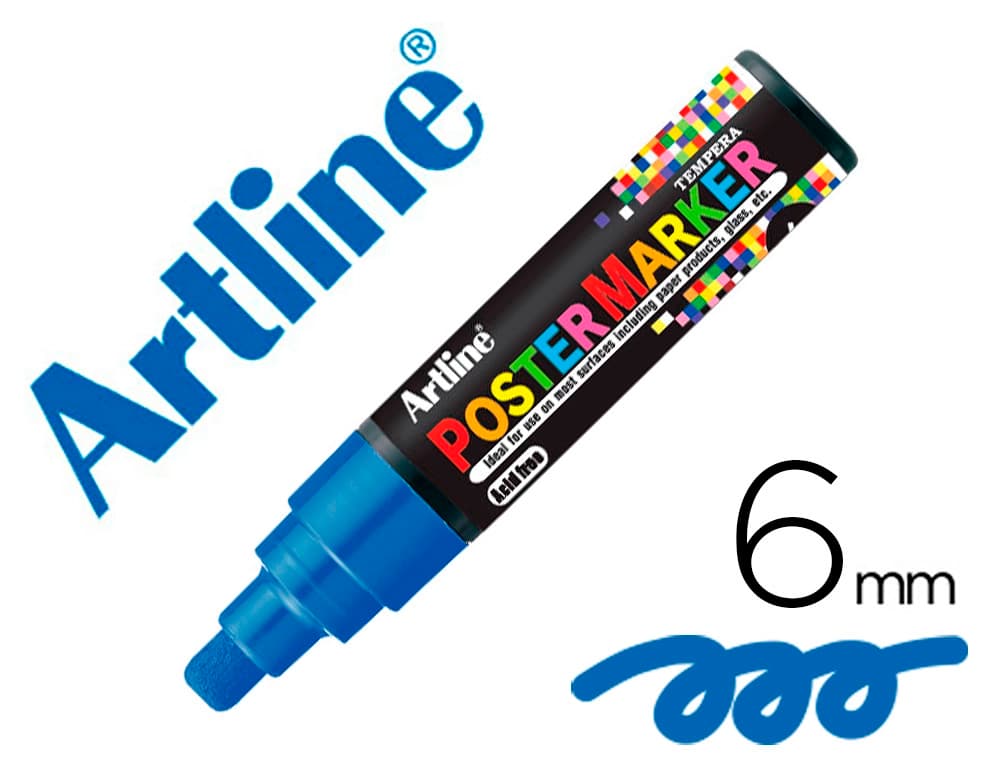 Artline Rotulador artline poster marker epp-6-azu punta redonda 6mm color azul