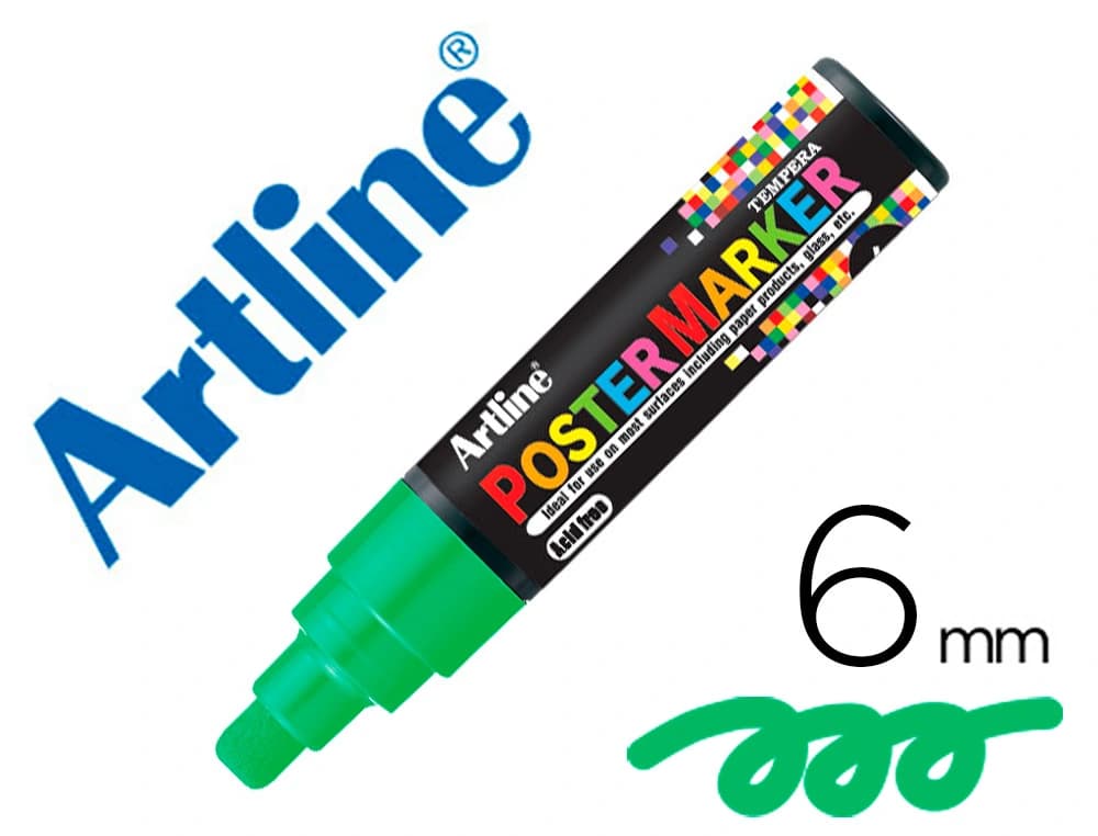 Artline Rotulador artline poster marker epp-6-ver punta redonda 6 mm color verde