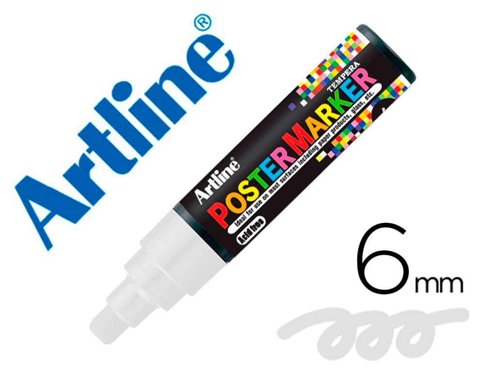 Artline Rotulador artline poster marker epp-6-bla punta redonda 6 mm color blanco
