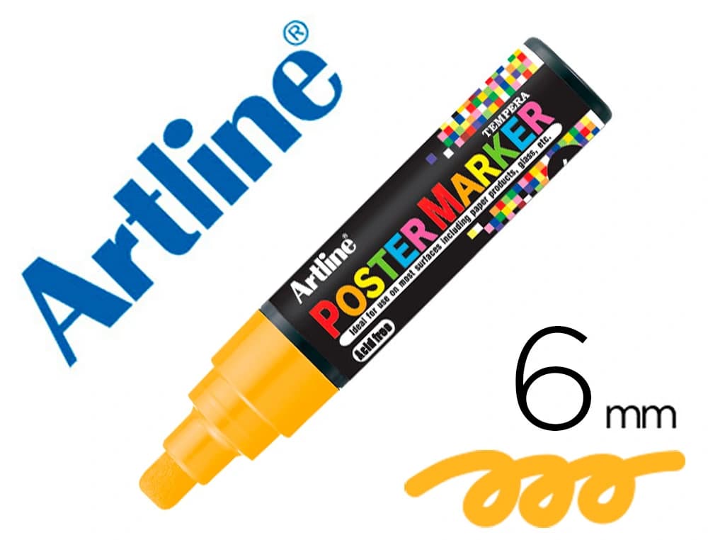 Artline Rotulador artline poster marker epp-6-nar flu punta redonda 6 mm color naranja fluor