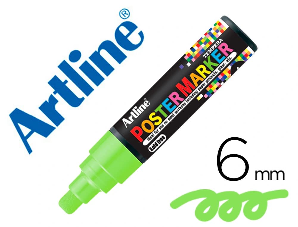 Artline Rotulador artline poster marker epp-6-ver flu punta redonda 6 mm color verde fluor
