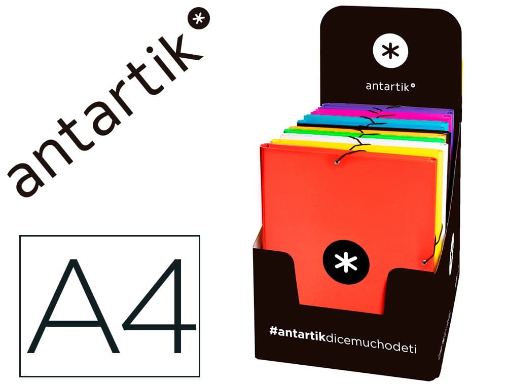 Antartik Carpeta antartik gomas tres solapas carton forrado a4 colores
