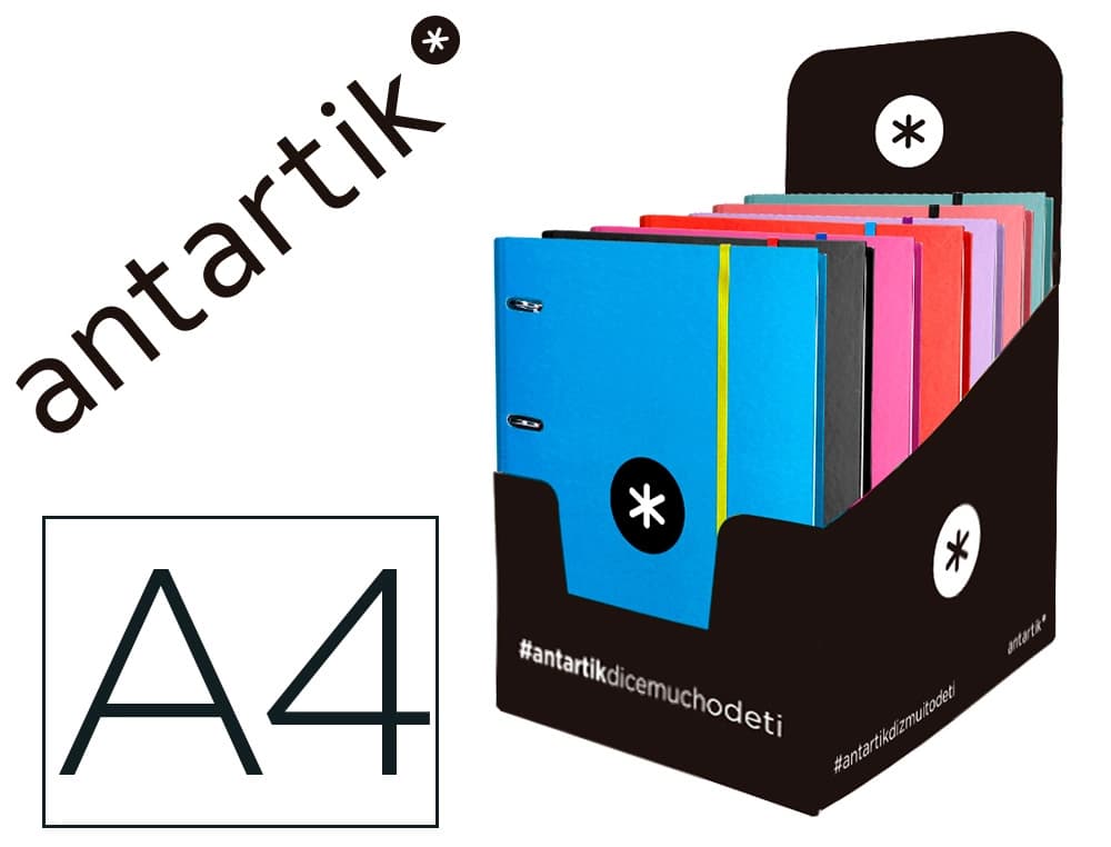 Antartik Carpeta con recambio antartik a4 cuadro 5mm forrada 4 anillas 40mm redondas con solapa