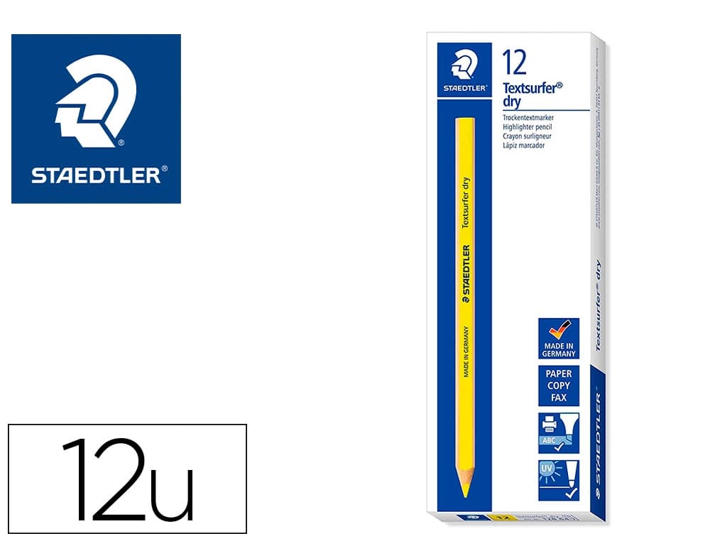 Lapices fluorescente staedtler textsurfer dry triangular caja de 12 unidades