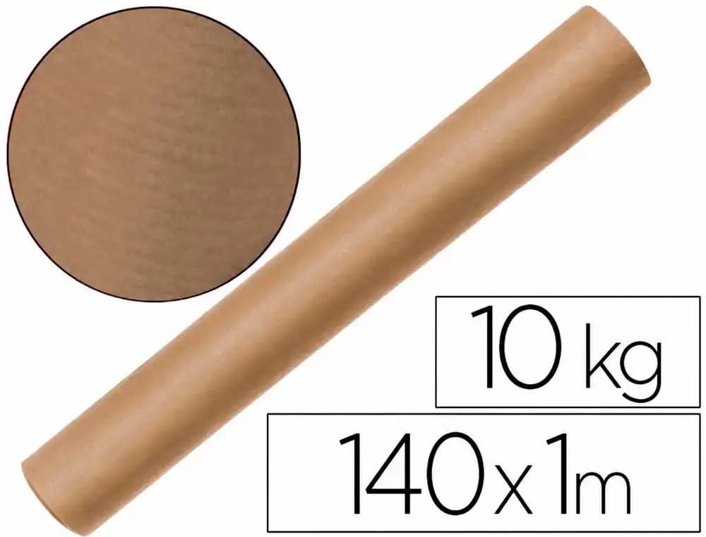 Liderpapel Papel kraft verjurado liderpapel marron ancho 1 m lomgitud 140 m gramaje 70 gr peso 10 kg