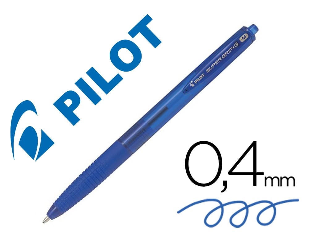 Pilot Boligrafo pilot super grip g retractil sujecion de caucho tinta base de aceite