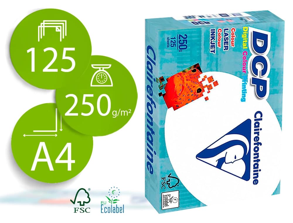 Papel fotocopiadora clairefontaine 250 gramos paquete de 125 hojas