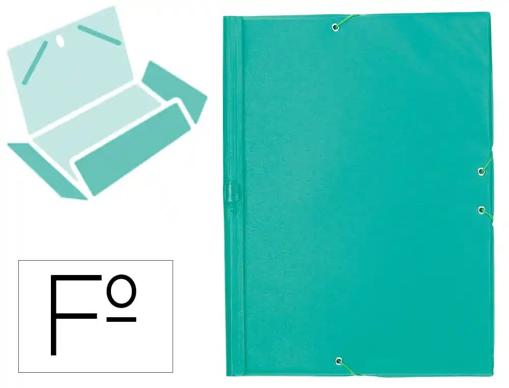 Carpeta liderpapel gomas tres solapas plastico folio
