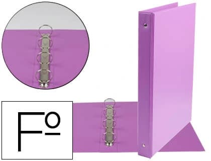 Carpeta Liderpapel de plástico tamaño folio con 4 anillas redondas de 25 mm – Lila