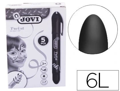 Barra de maquillaje Jovi Twist Make-up retráctil, caja de 5 unidades – Negro