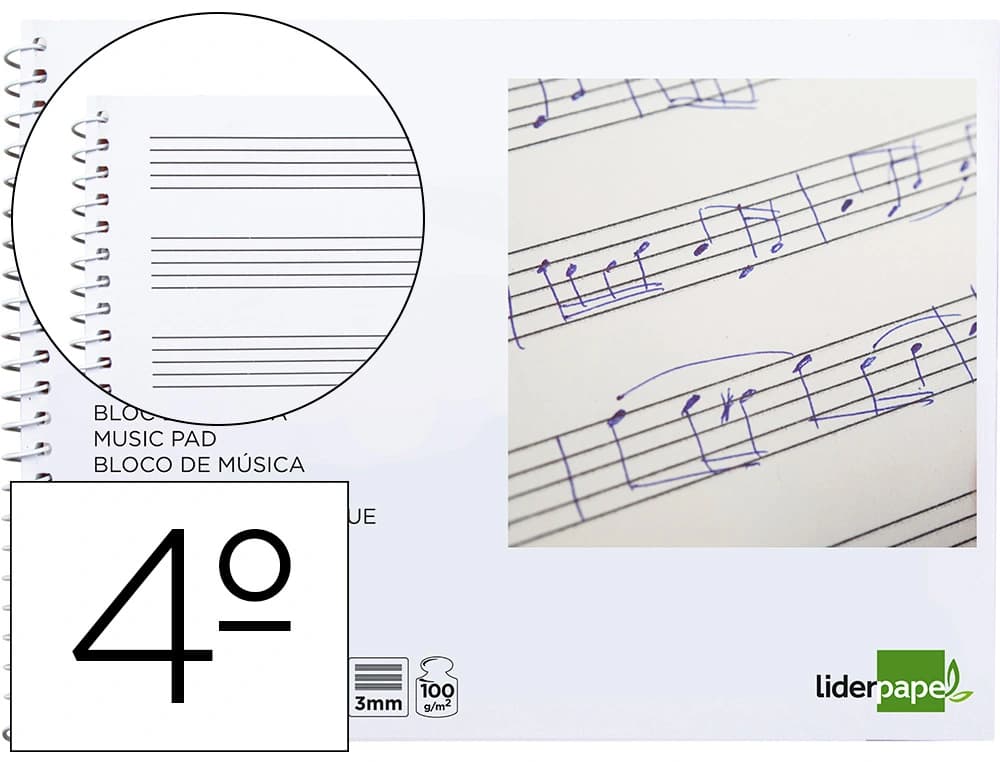 Liderpapel Bloc musica liderpapel pentagrama 3mm 20 hojas