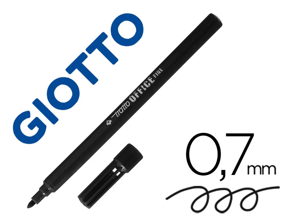 Rotulador Tratto Office Fine con punta de fibra, trazo de 0,7 mm – Negro