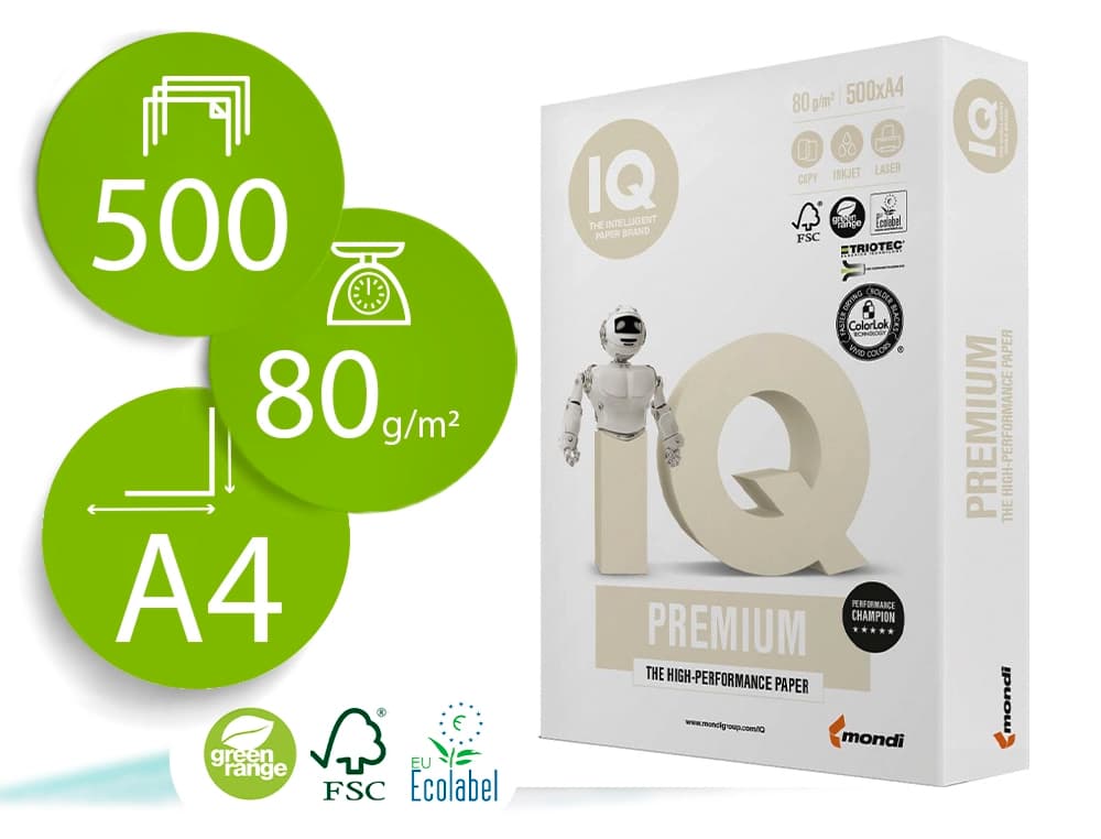 Iq premium Papel fotocopiadora iq premium paquete de 500 hojas
