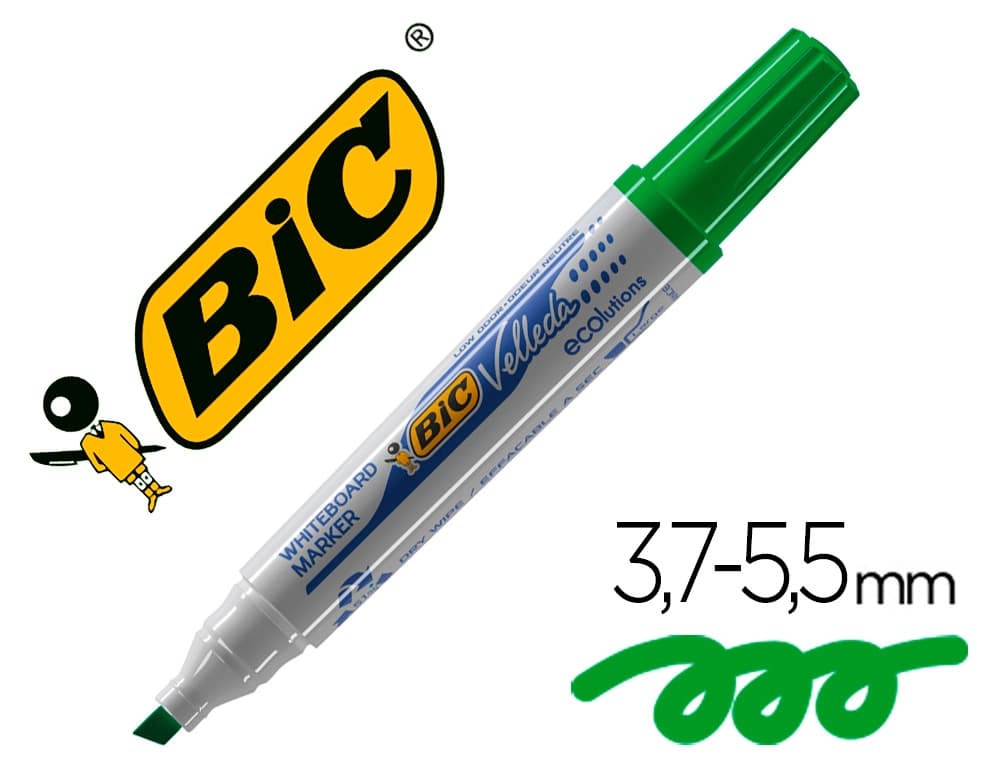 Rotulador bic velleda para pizarra punta biselada 5,9 mm