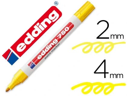 Rotulador Edding 750 con punta de fibra redonda – Amarillo