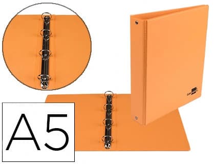 Carpeta de 4 anillas 25 mm redondas liderpapel a5 carton forrado pvc