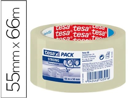 Tesa Cinta adhesiva tesa strong 66 m x 50 mm para embalaje bajo ruido