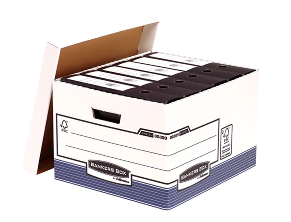 Fellowes Cajon fellowes carton reciclado para almacenamiento de archivo capacidad 4 cajas de archivo tamaño