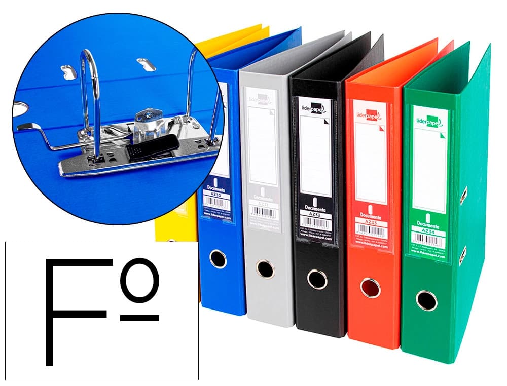 Liderpapel Archivador de palanca liderpapel documenta forrado pvc con rado colores classic