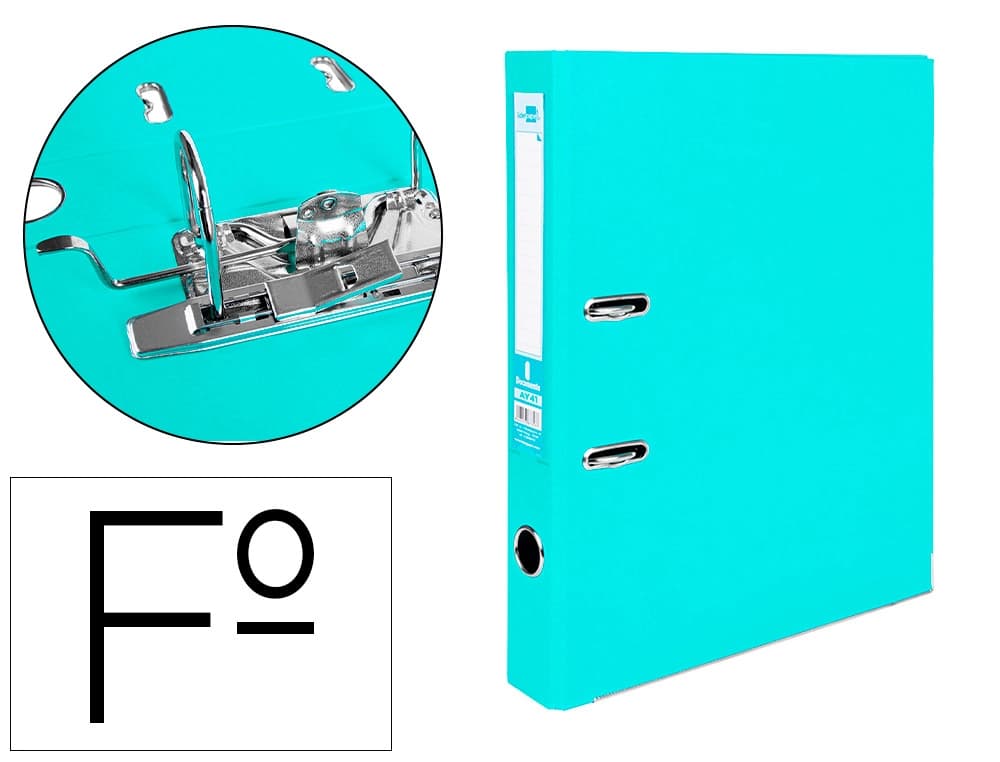 Archivador de palanca liderpapel folio documenta forrado pvc con rado lomo 52 mm compresor