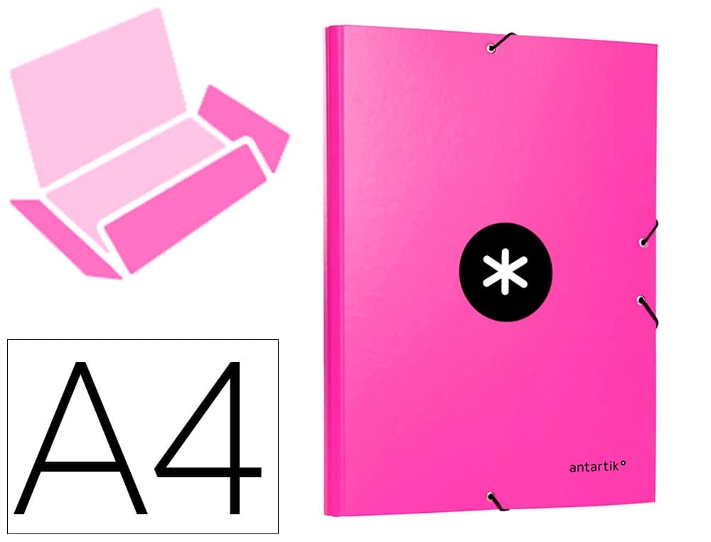 Carpeta antartik gomas tres solapas carton forrado a4 colores surtidos