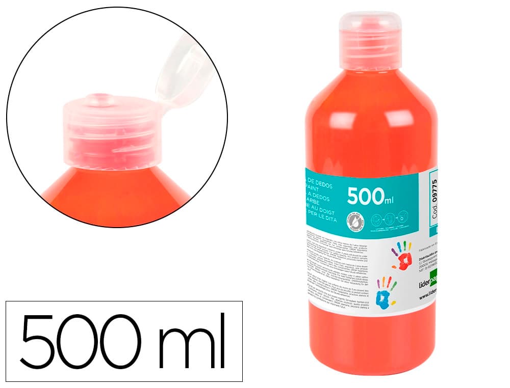 Pintura dedos liderpapel botella de 500 ml