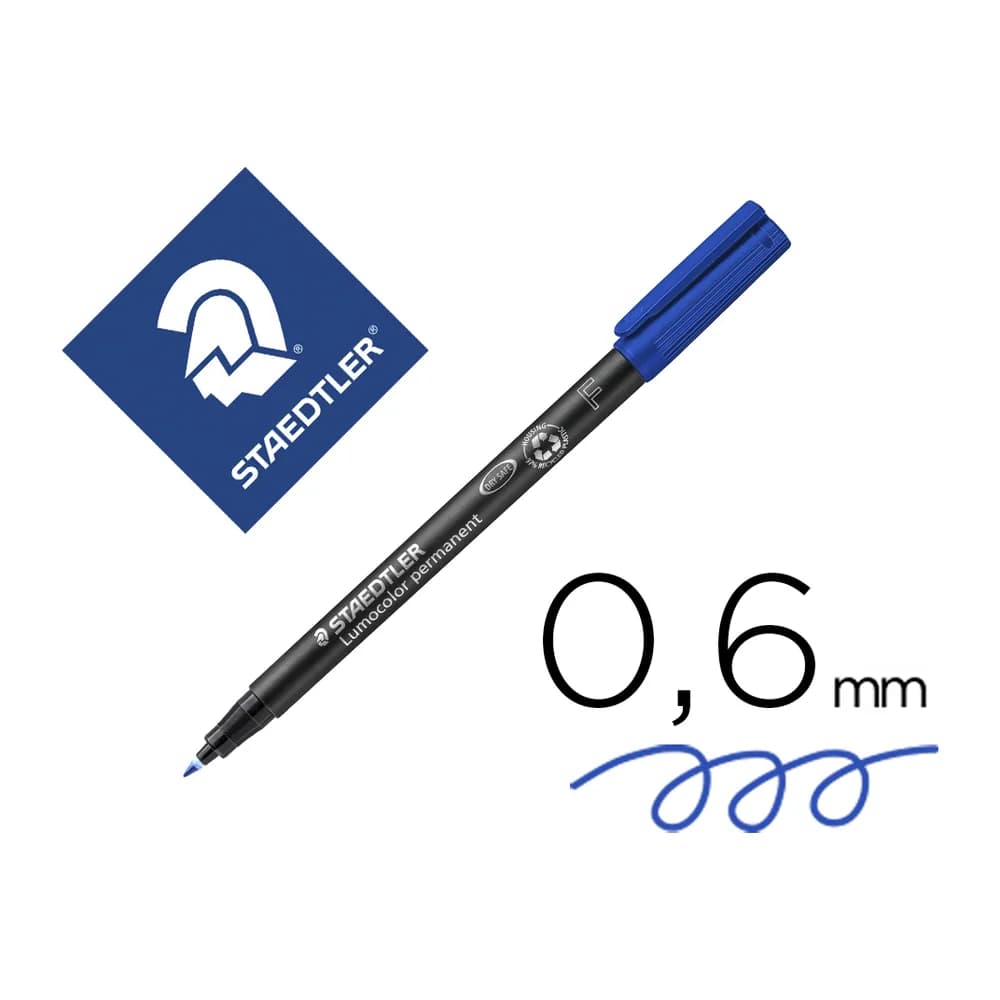 Staedtler Rotulador staedtler lumocolor retroproyeccion punta de fibrapermanente 318-3 azul punta fina redonda 0.6 mm