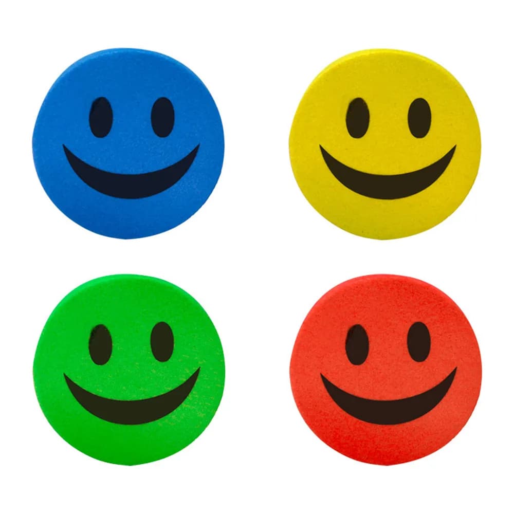 Liderpapel Borrador liderpapel pizarra blanca redondo 5 cm diametro magnetico cara smiley colores surtidos
