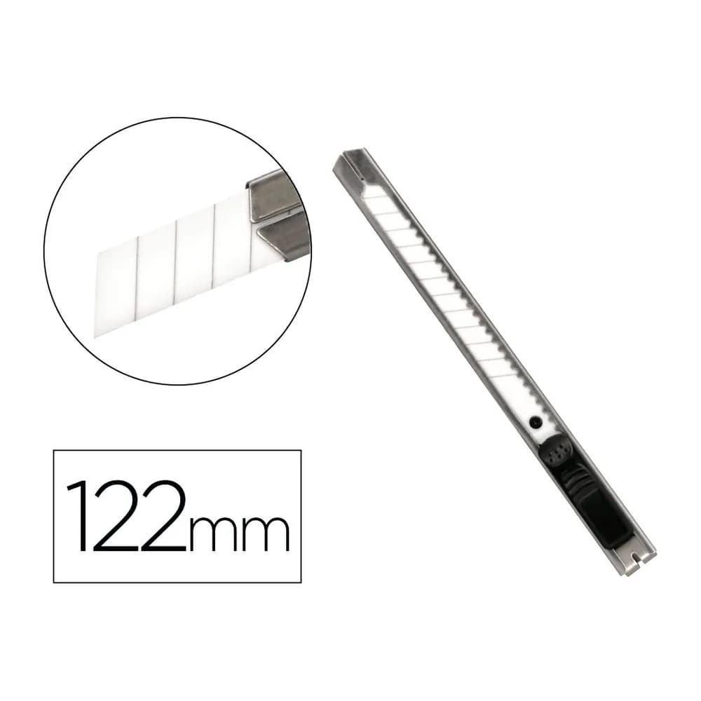 Q-connect Cuter q-connect metalico estrecho cuchilla ceramica 9 mm xd-c18 con clip blister 1 unidad