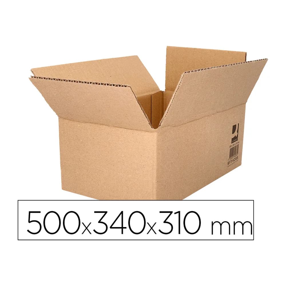 Q-connect Caja para embalar q-connect americana ultra resistente carton reciclado canal doble 7mm color kraft 500x340x310 mm