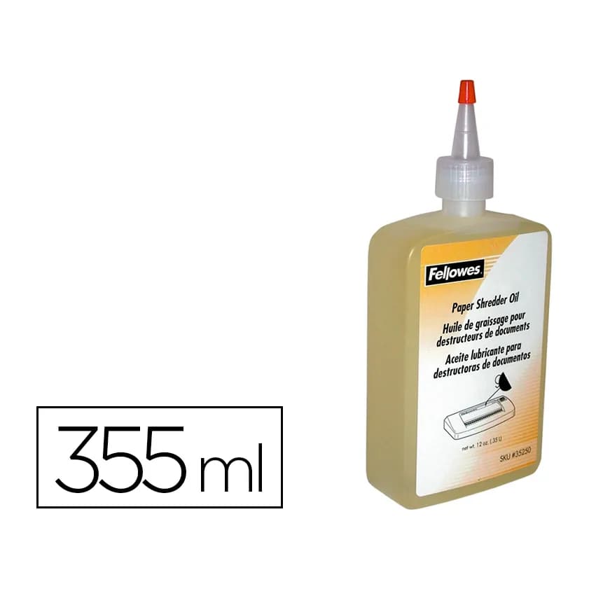 Fellowes Aceite lubricante fellowes para destructora de documentos bote de 355 ml