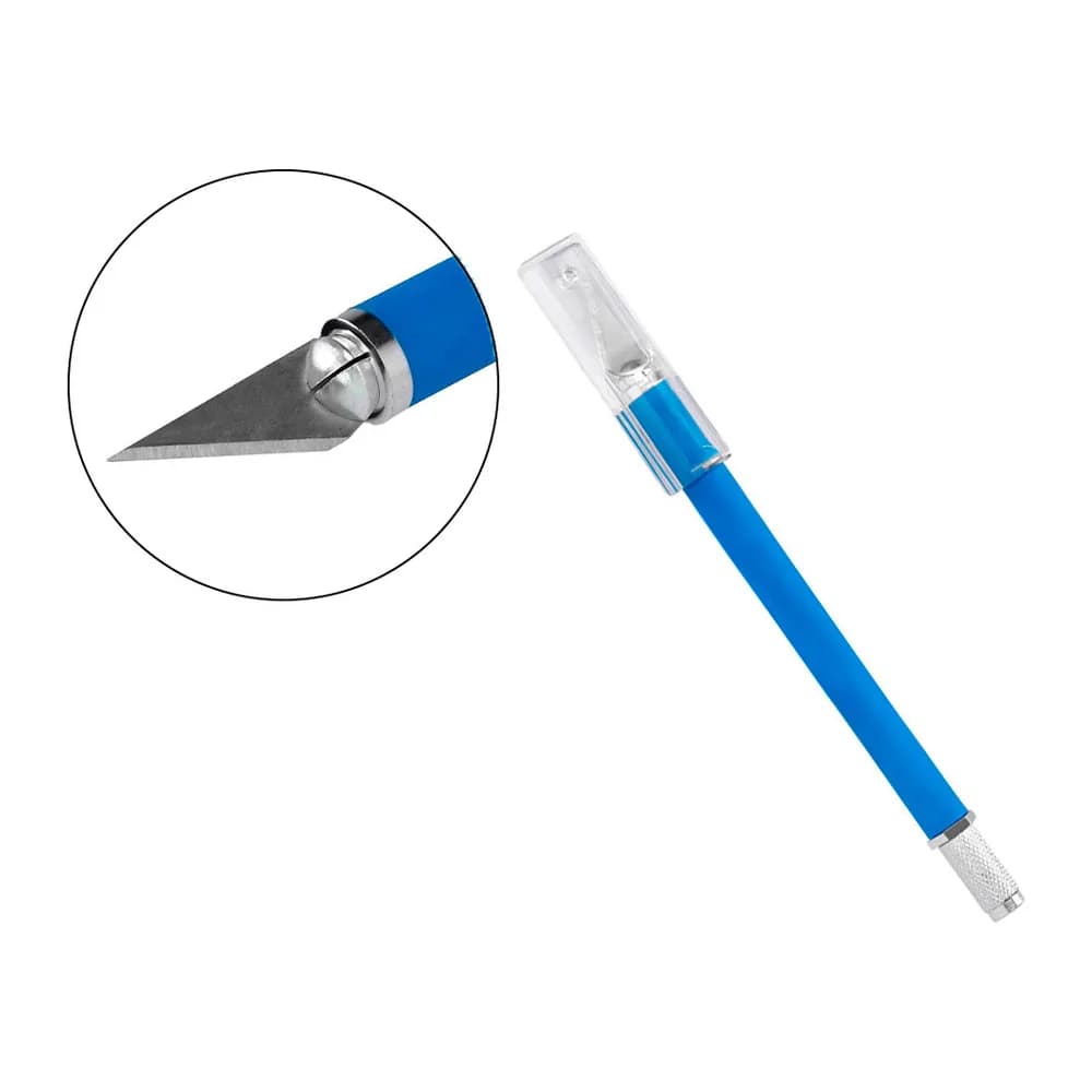 Q-connect Bisturi q-connect metalico aleacion de aluminio con goma - 5 cuchillas de repuesto - blister 1 unidad