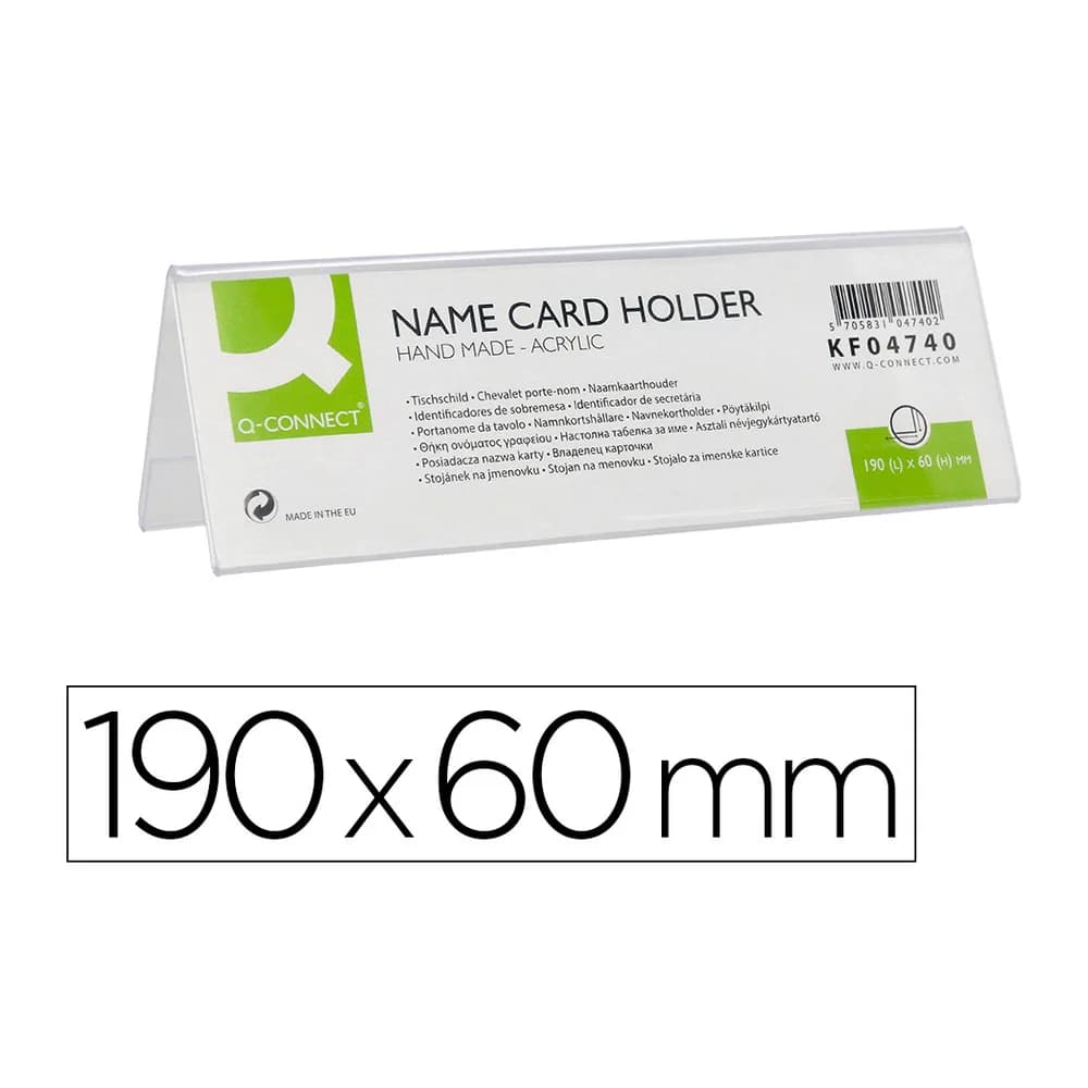 Q-connect Identificador sobremesa q-connect metacrilato 190x60 mm ref.5727
