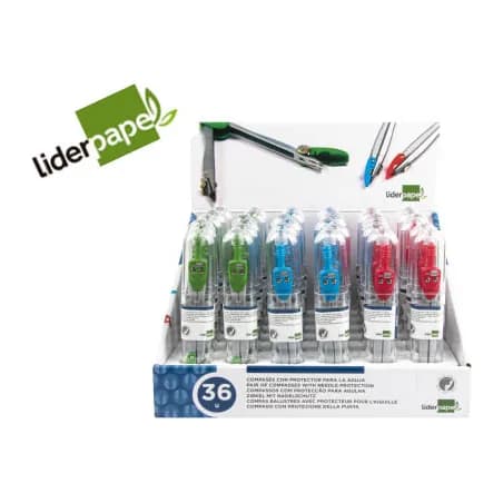 Liderpapel Compas liderpapel con protector de punta colores surtidos