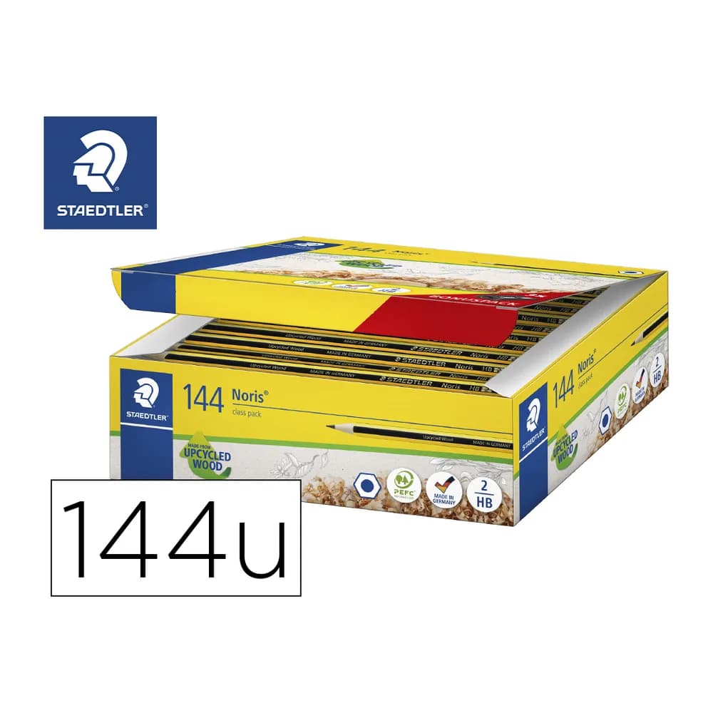 Staedtler Lapices de grafito staedtler noris n.2 hb class pack de 144 unidades