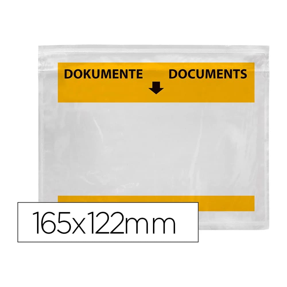 Q-connect Sobre autoadhesivo q-connect portadocumentos multilingue 165x122 mm ventana transparente paquete de 100