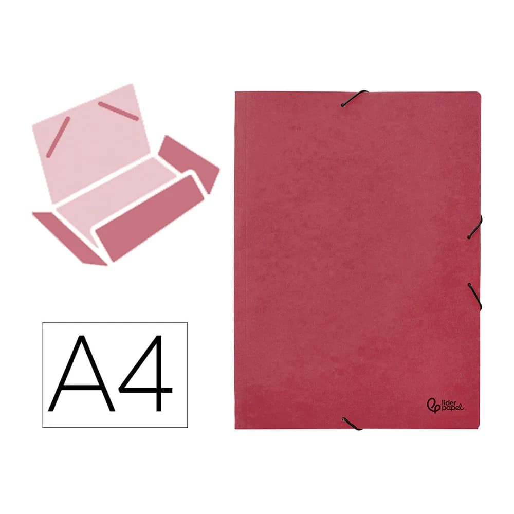 Carpeta liderpapel gomas tres solapas carton prespan a3