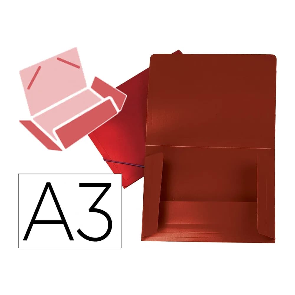 Carpeta liderpapel portadocumentos solapas polipropileno din a3 rojo translucido lomo flexible