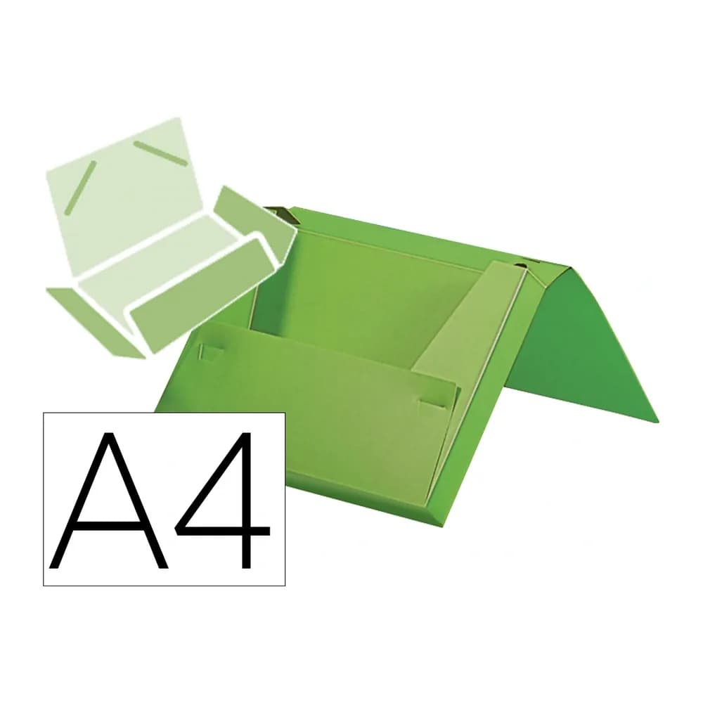 Carpeta portadocumentos Liderpapel A4 de polipropileno con gomas y lomo de 25 mm – Verde manzana