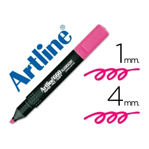 Artline Rotulador artline fluorescente ek-660 rosa punta biselada