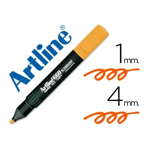 Rotulador artline fluorescente ek-660 naranja punta biselada